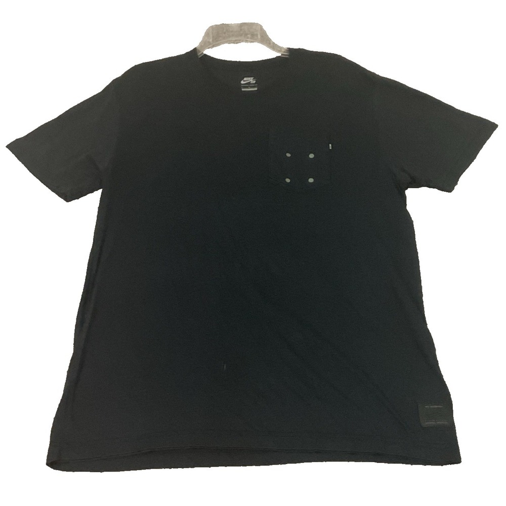 Nike SB Shirt Black Pocket Tee 4 Dot Graphic Skate Board Back Swoosh Sz L